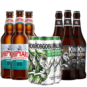 Combo 3 Cervejas King Goblin + 3 Hobgoblin Session IPA + 3 Shipyard IPA